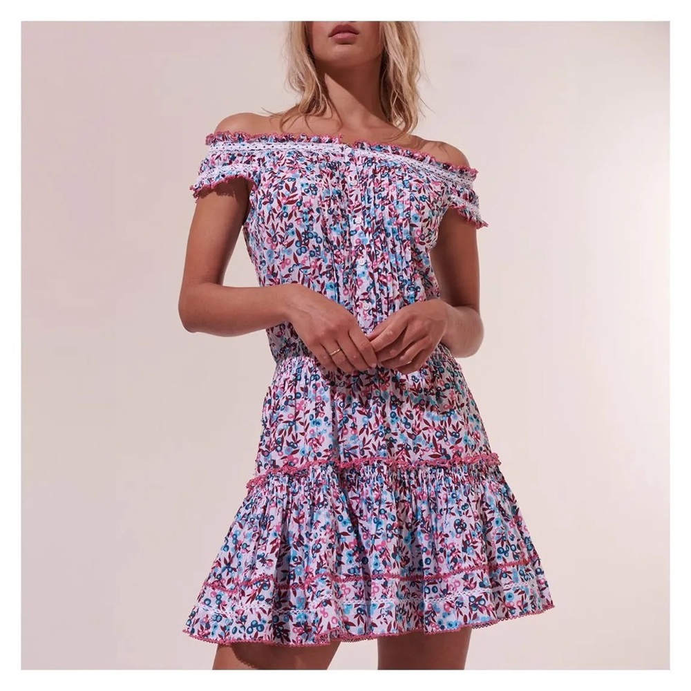 Poupette St. Barth Floral Dress in Pink and Blue